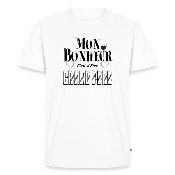 Mon Bonheur C'est d'Etre Grand Père - T-shirt Premium bio Homme - blanc - Devant - Nico (187cm)