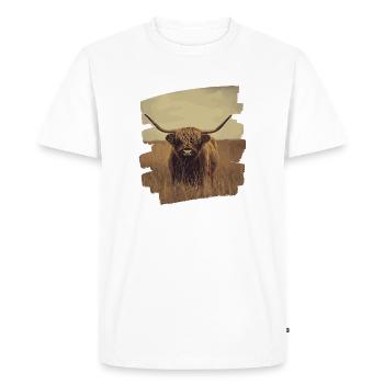 Bovins écossais des Highlands - T-shirt Premium bio Homme - blanc - Devant - Nico (187cm)