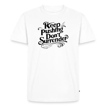 Continue de pousser, ne t’abandonne pas - Citation motivante - T-shirt Premium bio Homme - blanc - Devant - Nico (187cm)