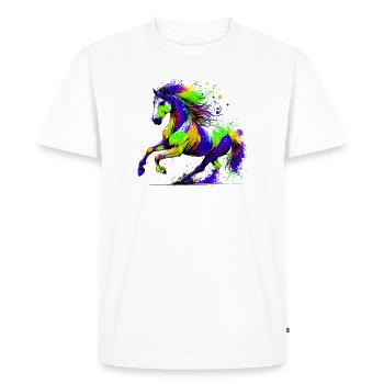 Horse - Men's Premium Organic T-Shirt - white - Front - Nico (187cm)