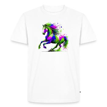 Horse - Men's Premium Organic T-Shirt - white - Front - Nico (187cm)