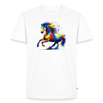 Horse - Men's Premium Organic T-Shirt - white - Front - Nico (187cm)