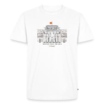 Madrid, Dessin à la main Museo del Prado, Espagne - T-shirt Premium bio Homme - blanc - Devant - Nico (187cm)