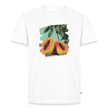 Papaya - Men's Premium Organic T-Shirt - white - Front - Nico (187cm)