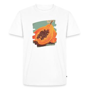 Papaya - Men's Premium Organic T-Shirt - white - Front - Nico (187cm)