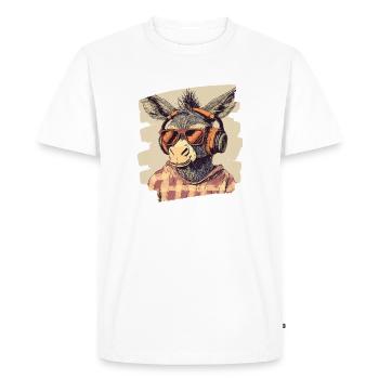 Donkey - Men's Premium Organic T-Shirt - white - Front - Nico (187cm)