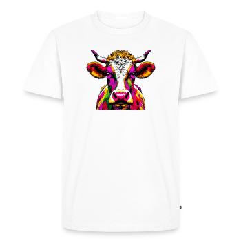Vache - T-shirt Premium bio Homme - blanc - Devant - Nico (187cm)