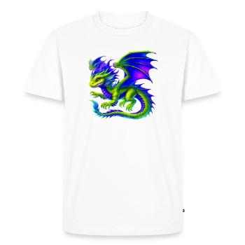 Dragon - Men's Premium Organic T-Shirt - white - Front - Nico (187cm)