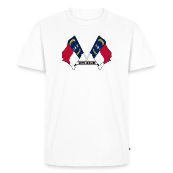 Deux drapeaux texte CAROLINE DU NORD - T-shirt Premium bio Homme - blanc - Devant - Nico (187cm)