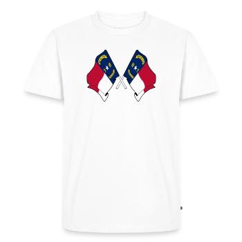 Deux drapeaux ont traversé la Caroline du Nord - T-shirt Premium bio Homme - blanc - Devant - Nico (187cm)