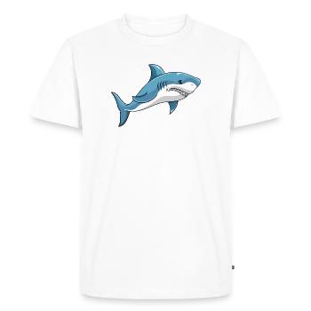 Shark shark barking great white sharks - Men's Premium Organic T-Shirt - white - Front - Nico (187cm)