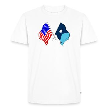 Drapeau des États-Unis et de l’État du Minnesota croisé - T-shirt Premium bio Homme - blanc - Devant - Nico (187cm)