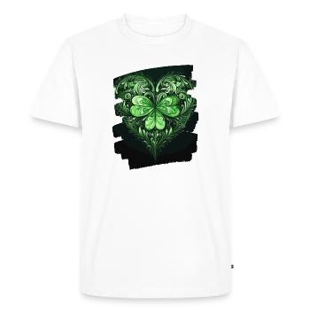 St. Patrick's Day Shamrock Heart - Men's Premium Organic T-Shirt - white - Front - Nico (187cm)