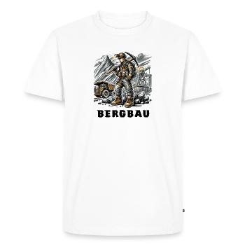 Travail acharné dans l’exploitation minière - T-shirt Premium bio Homme - blanc - Devant - Nico (187cm)