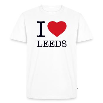J’ADORE LEEDS - T-shirt Premium bio Homme - blanc - Devant - Nico (187cm)