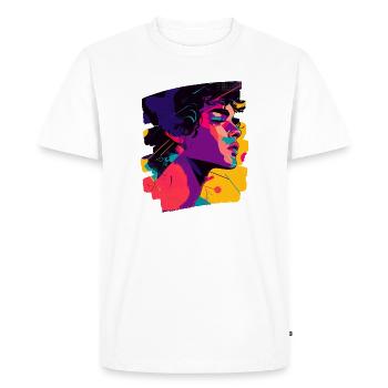 Années 80 - T-shirt Premium bio Homme - blanc - Devant - Nico (187cm)
