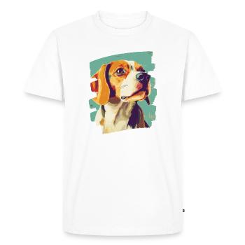 Beagle - Men's Premium Organic T-Shirt - white - Front - Nico (187cm)