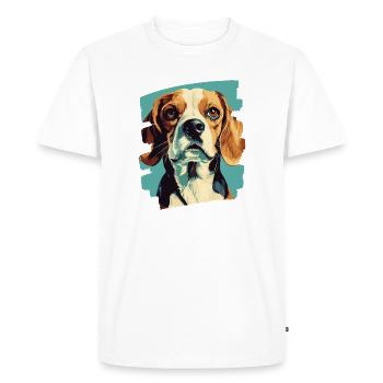 Beagle - T-shirt Premium bio Homme - blanc - Devant - Nico (187cm)