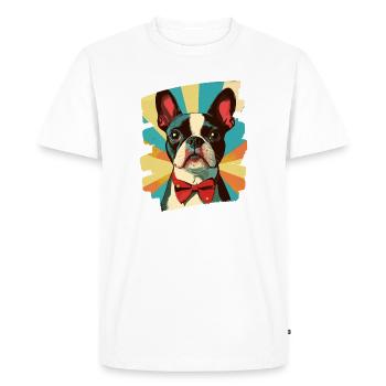 Boston Terrier - T-shirt Premium bio Homme - blanc - Devant - Nico (187cm)