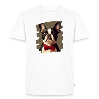 Boston Terrier - T-shirt Premium bio Homme - blanc - Devant - Nico (187cm)