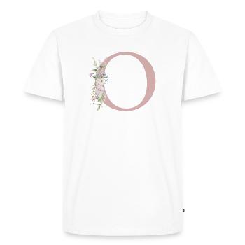 o Monogramme, Floral, Personnalisable - T-shirt Premium bio Homme - blanc - Devant - Nico (187cm)