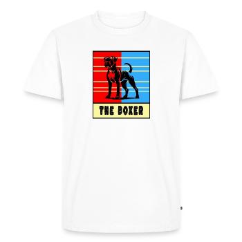 The Boxer – Strong Dog - Men's Premium Organic T-Shirt - white - Front - Nico (187cm)