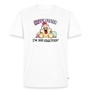happy easter i am eggcited - Men's Premium Organic T-Shirt - white - Front - Nico (187cm)