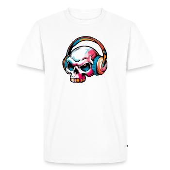 Colored Skull Illustration - Men's Premium Organic T-Shirt - white - Front - Nico (187cm)