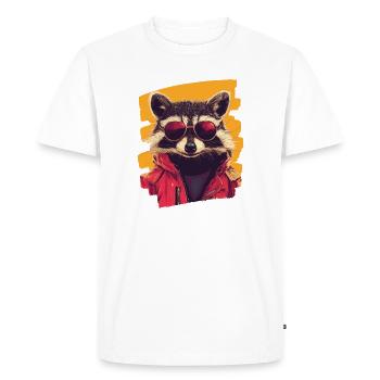 Raton laveur - T-shirt Premium bio Homme - blanc - Devant - Nico (187cm)