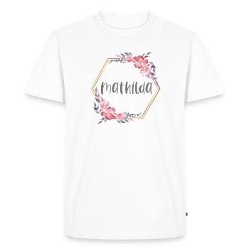 Mathilda Girl Name Personalized Gift - Men's Premium Organic T-Shirt - white - Front - Nico (187cm)