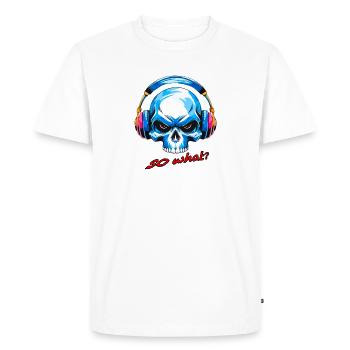 Skull so what - Men's Premium Organic T-Shirt - white - Front - Nico (187cm)