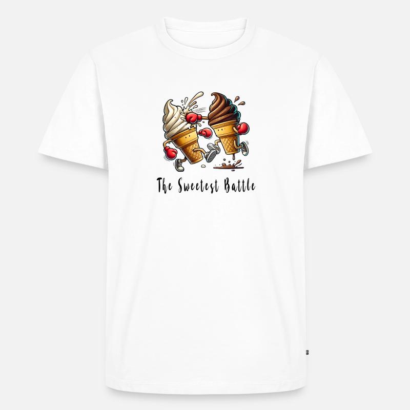 Der süße Wettkampf / Eiscreme - Männer Premium Bio T-Shirt - Weiß