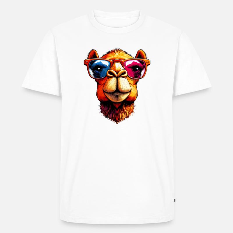 Kamel - Männer Premium Bio T-Shirt - Weiß