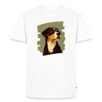 Entlebuch Mountain Dog - Men's Premium Organic T-Shirt - white - Front - Nico (187cm)
