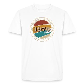 Original Zürcher 1970 Zurich - T-shirt Premium bio Homme - blanc - Devant - Nico (187cm)