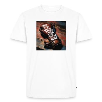 Fighting spirit on boxing glove - Men's Premium Organic T-Shirt - white - Front - Nico (187cm)