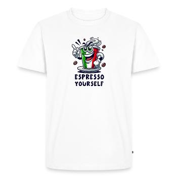 Espresso Italiano / Coffee Design - Men's Premium Organic T-Shirt - white - Front - Nico (187cm)
