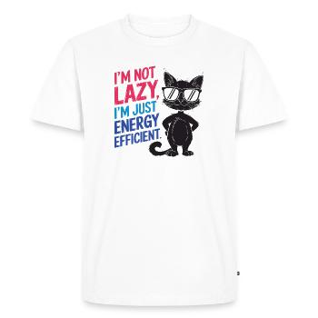 I'm Not Lazy, I'm Just Energy Efficient - Men's Premium Organic T-Shirt - white - Front - Nico (187cm)