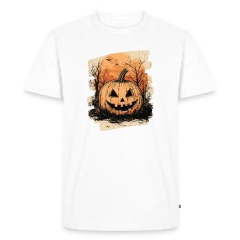 Halloween Pumpkin - Men's Premium Organic T-Shirt - white - Front - Nico (187cm)