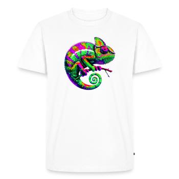Caméléon - T-shirt Premium bio Homme - blanc - Devant - Nico (187cm)
