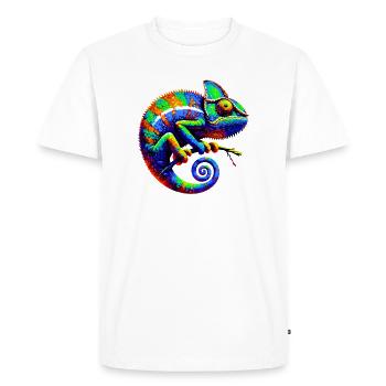 Caméléon - T-shirt Premium bio Homme - blanc - Devant - Nico (187cm)