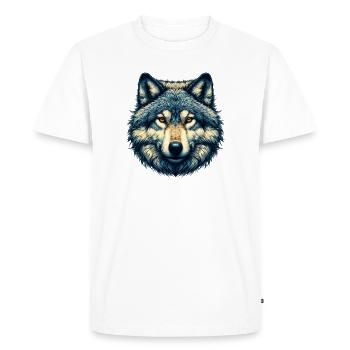 Wolf - Men's Premium Organic T-Shirt - white - Front - Nico (187cm)