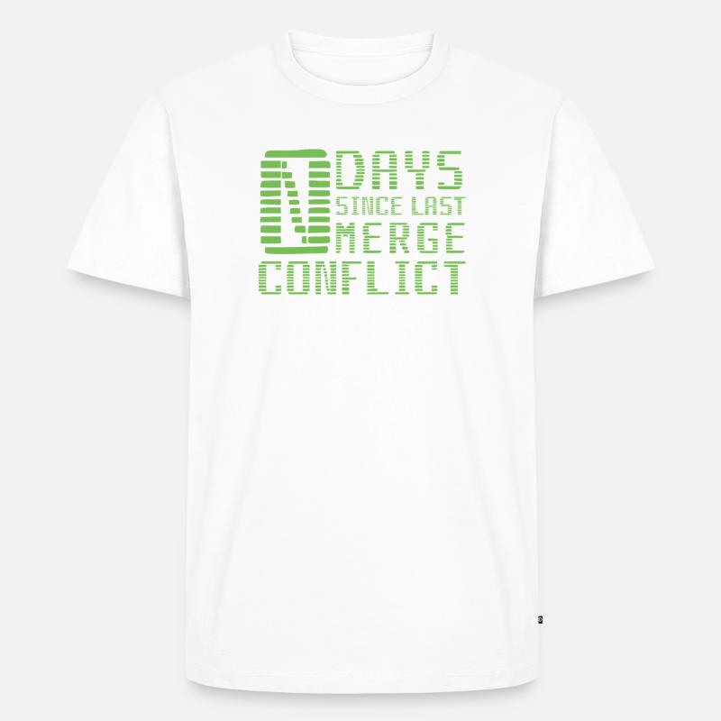 Merge Conflict Software Developer Entwickler Geek - Männer Premium Bio T-Shirt - Weiß