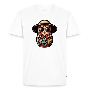 Russian Girl! Matryoshka Russian for Russians - Men's Premium Organic T-Shirt - white - Front - Nico (187cm)
