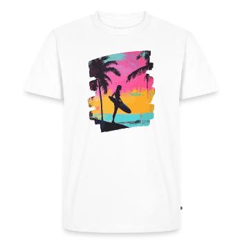 Surfeur Surf Planche de surf Surf - T-shirt Premium bio Homme - blanc - Devant - Nico (187cm)