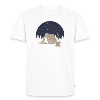 Camping and Coffee - Men's Premium Organic T-Shirt - white - Front - Nico (187cm)