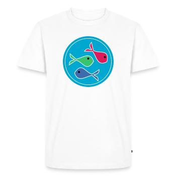 POISSON. SARDINE. POISSON D'AVRIL. ANNIVERSAIRE - T-shirt Premium bio Homme - blanc - Devant - Nico (187cm)