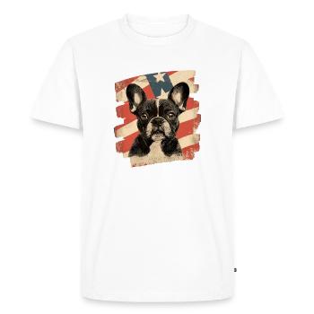 Bouledogue français Frenchie - T-shirt Premium bio Homme - blanc - Devant - Nico (187cm)