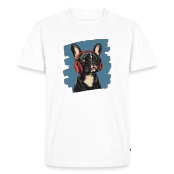 Bouledogue français Frenchie - T-shirt Premium bio Homme - blanc - Devant - Nico (187cm)