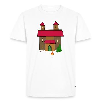 Épée Château Forteresse Médiéval Chevalier Enfant - T-shirt Premium bio Homme - blanc - Devant - Nico (187cm)